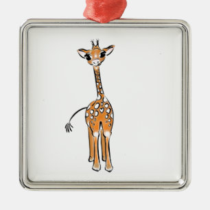 Ornement En Métal Dessin de la girafe de la mignonne