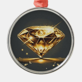 Ornement En Métal Diamant jaune et Arrière - plan noir