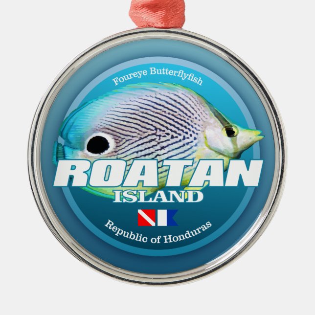 Ornement En Métal Dive Roatan Island (DD2) (Devant)