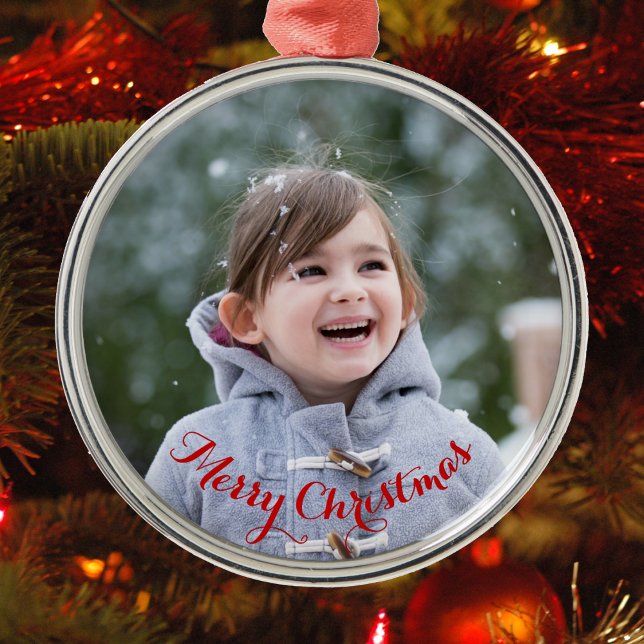 Ornement En Métal DIY Create Your Own Round Silver Colored Christmas (DIY Create Your Own Round Silver Colored Christmas Metal Ornament)