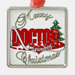 ORNEMENT EN MÉTAL DOCTEUR JOYEUX NOËL D'OPTOMÉTRISTE