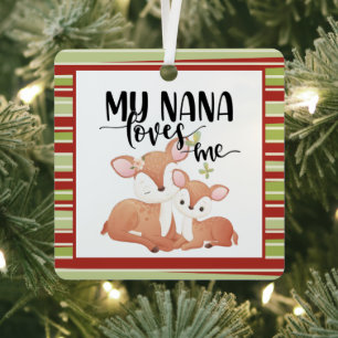 Ornement En Métal Doe et Fawn My Nana m'aime