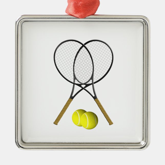 Ornement En Métal Double Tennis Sport Thème (Devant)