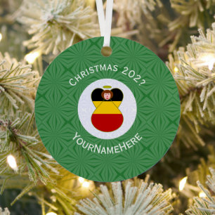 Ornement En Métal Drapeau allemand Noël Ange Nom Année