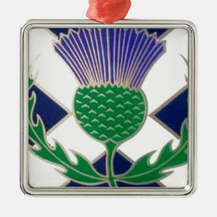Ornement En Métal Drapeau de l'Ecosse et de chardon