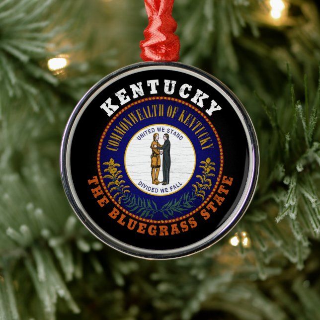 ORNEMENT EN MÉTAL DRAPEAU D'ÉTAT KENTUCKY BLUEGRASS (Arbre)