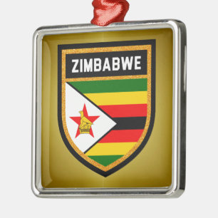 Ornement En Métal Drapeau du Zimbabwe