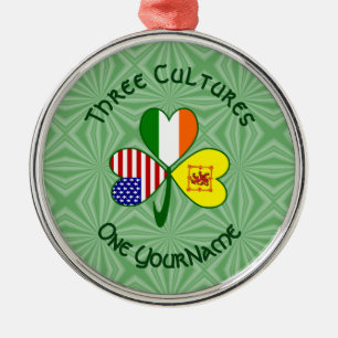 Ornement En Métal Drapeau irlandais écossais rampant Trèfle Texte pe