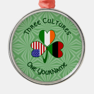 Ornement En Métal Drapeau Shamrock Irlandais Afro-Américain Personna