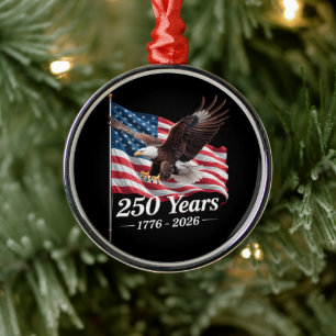 Ornement En Métal Drapeau USA 250 Ans Aigle 1776-2026