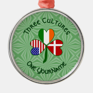 Ornement En Métal Drapeaux danois irlandais américains Shamrock Votr