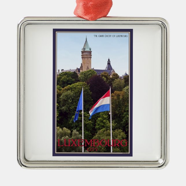 Ornement En Métal Drapeaux du luxembourgeois (Devant)