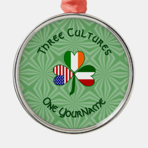Ornement En Métal Drapeaux italiens irlandais américains Trèfle Votr