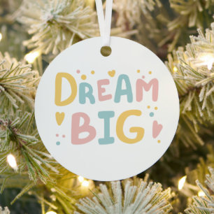 Ornement En Métal Dream Big Pastel Hearts