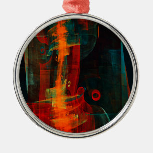 Ornement En Métal Eau Orange Rouge Bleu moderne Art Abstrait Motif