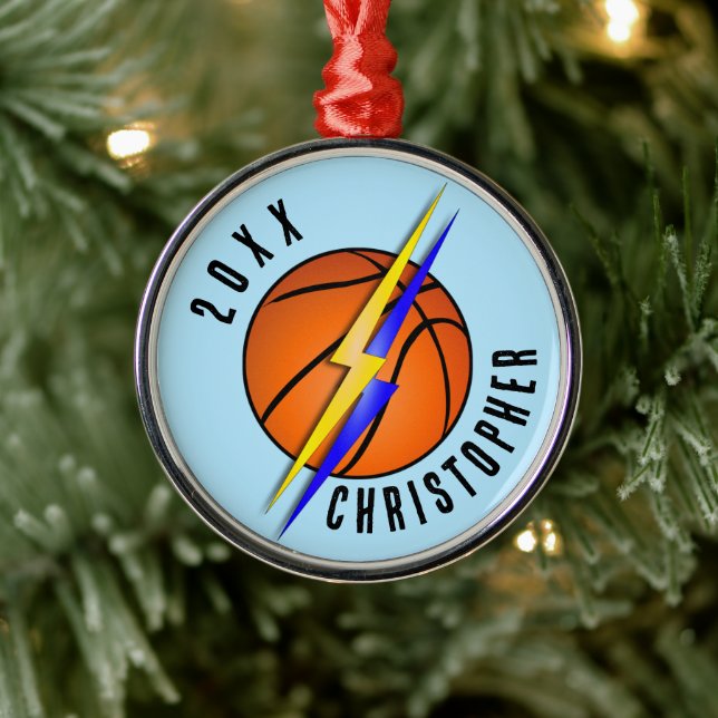 Ornement En Métal Éclair Basket-ball Noël (Arbre)