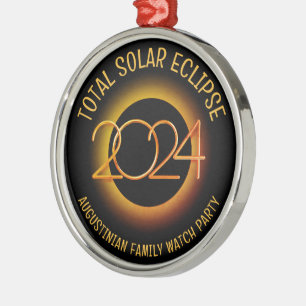Ornement En Métal Éclipse solaire totale personnalisable 2024
