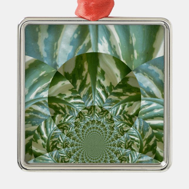 Ornement En Métal Eco Green Camo Kaleidoscope Art Design d'impressio (Devant)