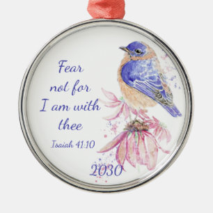 Ornement En Métal Écriture Inspirationnelle Isaïe 40:10 Bluebird