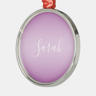 Ornement En Métal Editable Soft Mauve Ombre & White Text Script
