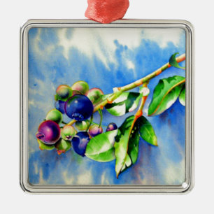 Ornement En Métal Elégante aquarelle peinture bleuet