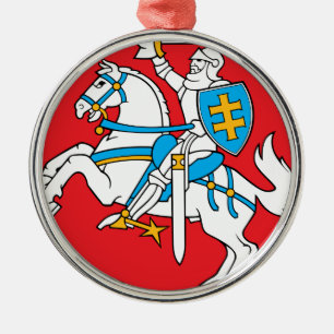 Ornement En Métal Emblème de la Lithuanie - manteau des bras -