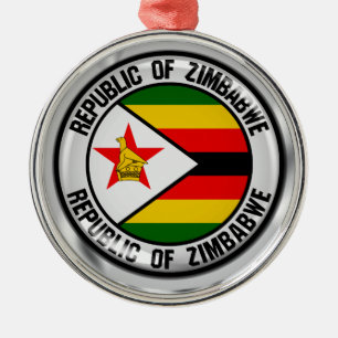 Ornement En Métal Emblème du Zimbabwe Round