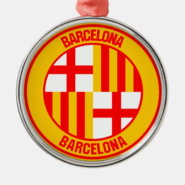 Ornement En Métal Emblème rond de Barcelone (Devant)