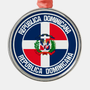 Ornement En Métal Emblème rond de la République Dominicaine