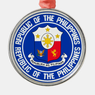 Ornement En Métal Emblème rond de Philippines
