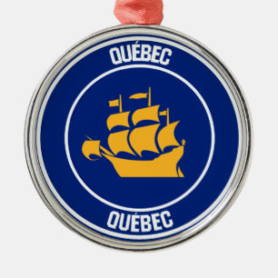 Ornement En Métal Emblème rond de Québec