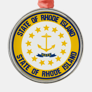Ornement En Métal Emblème rond de Rhode Island