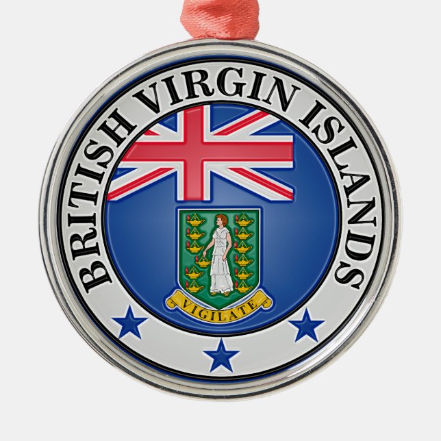 Ornement En Métal Emblème rond des îles Vierges britanniques (Devant)