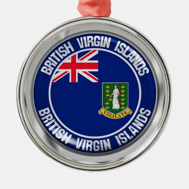 Ornement En Métal Emblème rond des îles Vierges britanniques (Devant)