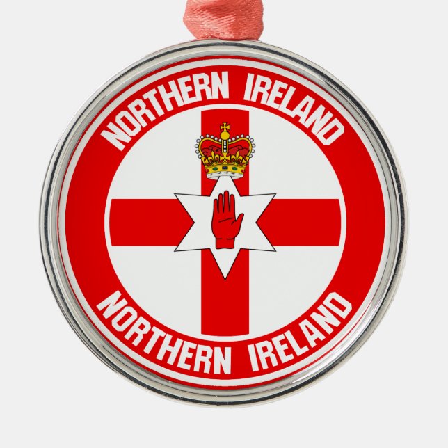 Ornement En Métal Emblème rond d'Irlande du Nord (Devant)