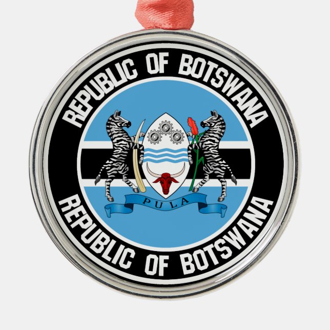 Ornement En Métal Emblème rond du Botswana (Devant)