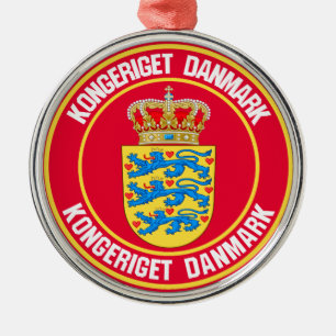 Ornement En Métal Emblème rond du Danemark