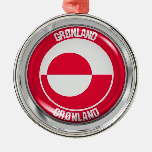 Ornement En Métal Emblème rond du Groenland (Devant)