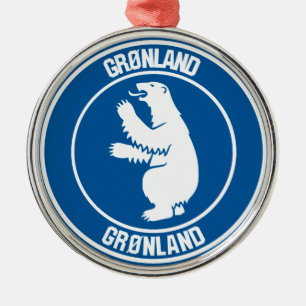 Ornement En Métal Emblème rond du Groenland