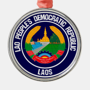 Ornement En Métal Emblème rond du Laos