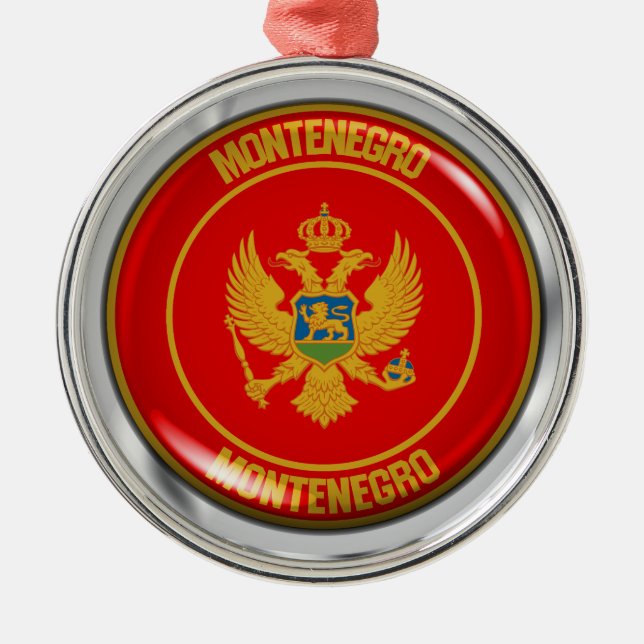 Ornement En Métal Emblème rond du Monténégro (Devant)