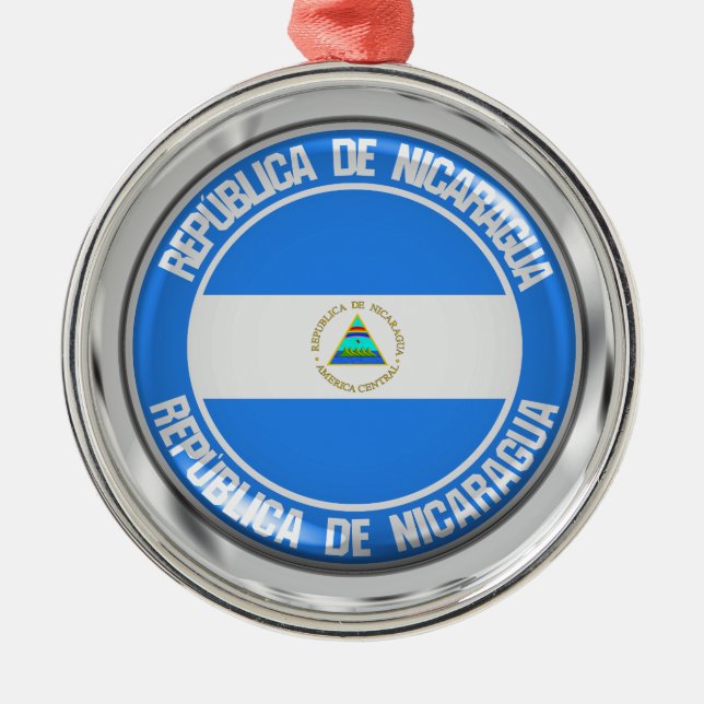 Ornement En Métal Emblème rond du Nicaragua (Devant)