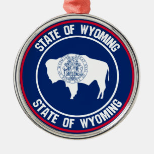 Ornement En Métal Emblème rond du Wyoming