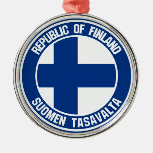 Ornement En Métal Emblème rond finlandais