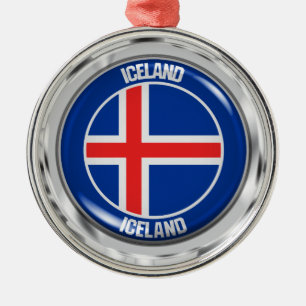 Ornement En Métal Emblème rond Islande