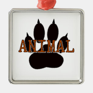 Ornement En Métal Empreinte de patte d'animal noir