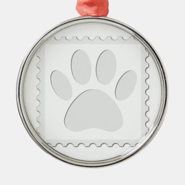 Ornement En Métal Empreinte de patte de chien coupé (Devant)
