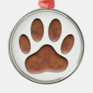Ornement En Métal Empreinte de patte de chien de Texture en cuir