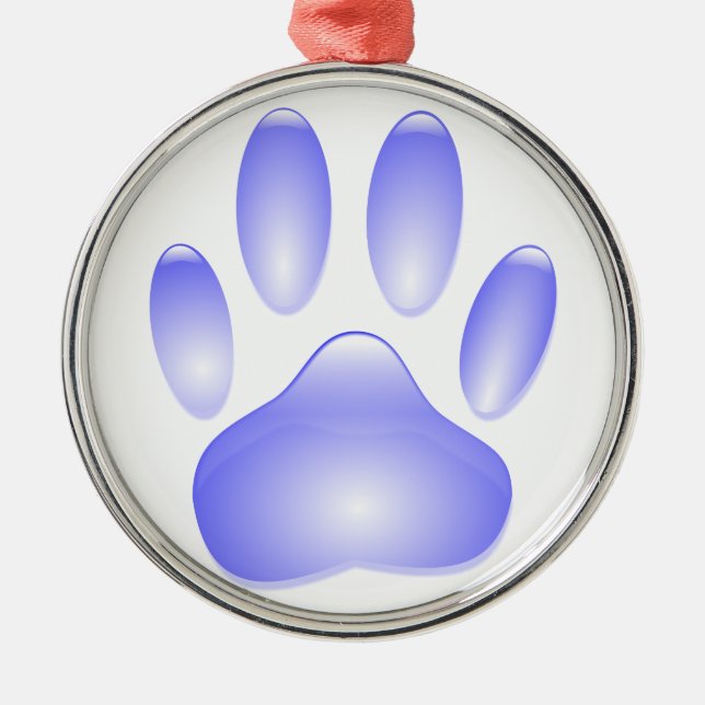 Ornement En Métal Empreinte de patte de chien de verre (Devant)