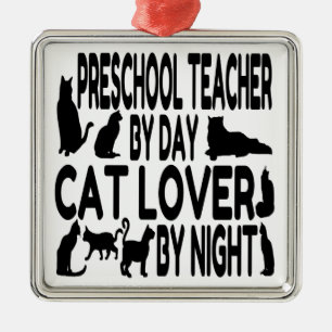 Ornement En Métal Enseignant préscolaire Amoureux des chats